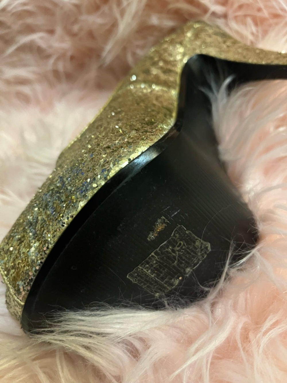 Funtasma Gold Sequin Peep-Toe Platform Heels - Picture 5 of 5
